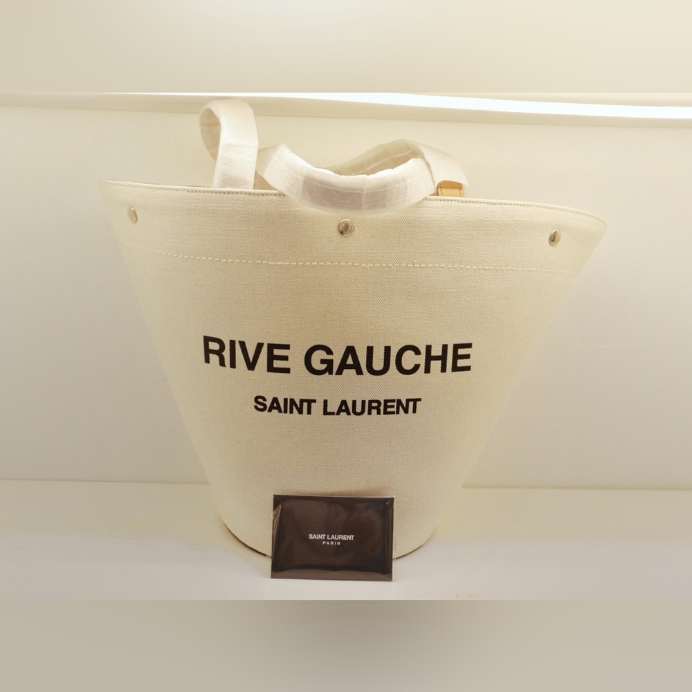 Saint Laurent Cream Canvas Tote